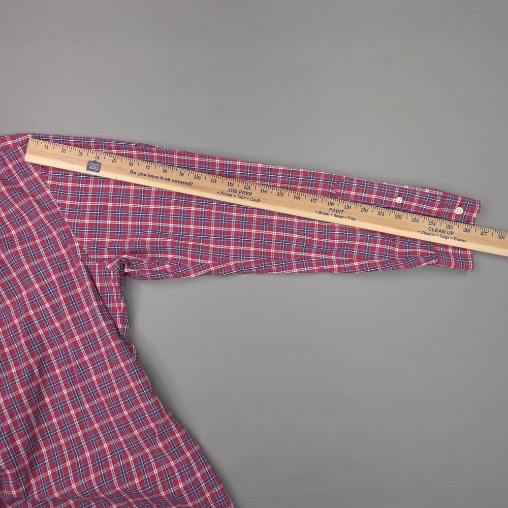 Ralph Lauren Shirt Mens XL Red Blue Plaid Custom Fit Long Sleeve Button Down - Picture 8 of 9
